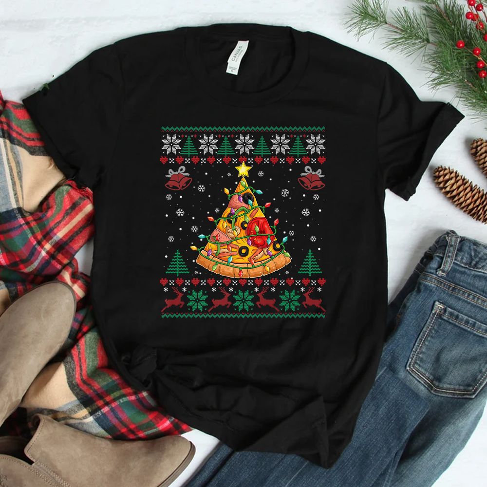 Pizza Christmas Tree Lights Shirt Pizza Christmas Tree Lights Shirt