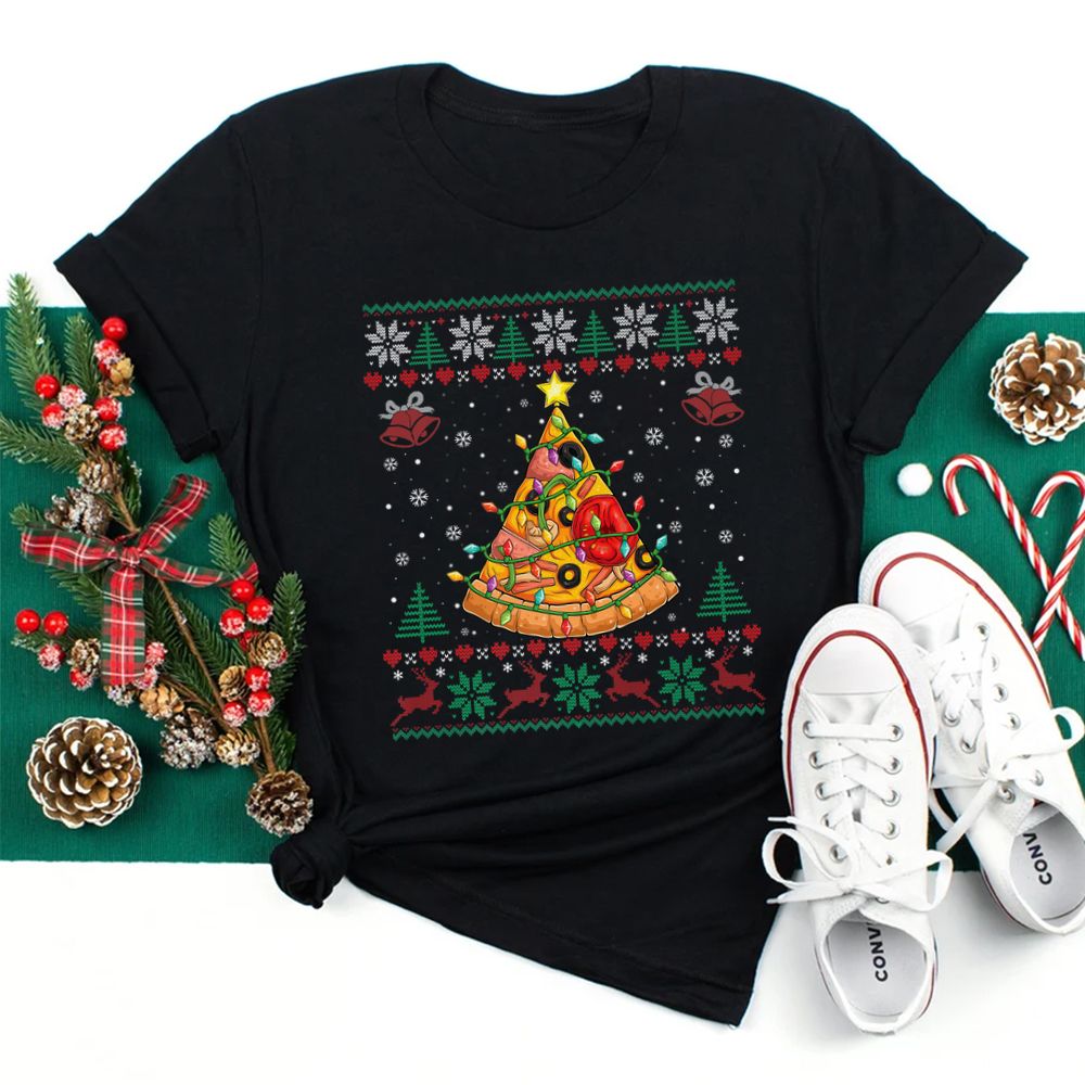 Pizza Christmas Tree Lights Shirt Pizza Christmas Tree Lights Shirt