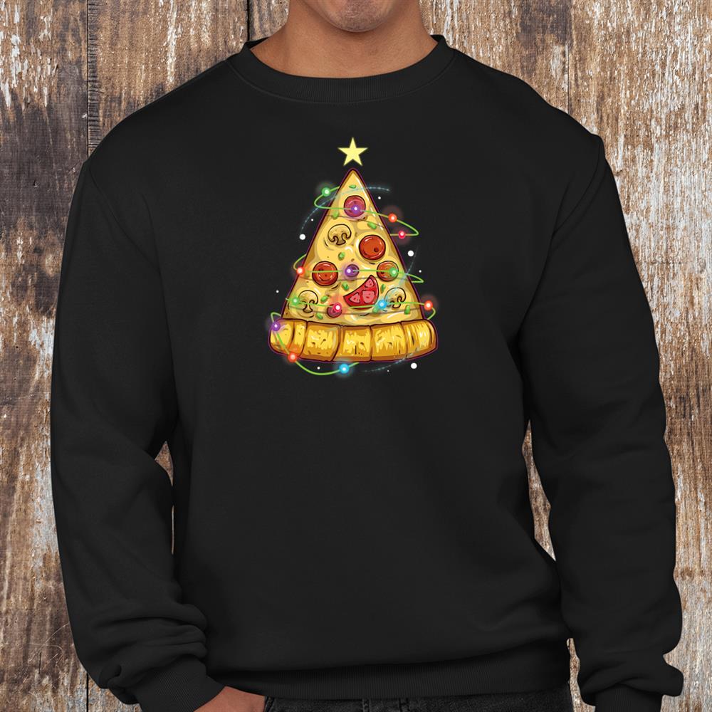 Pizza Christmas Tree Lights Xmas Lover Shirt Pizza Christmas Tree Lights Xmas Lover Shirt