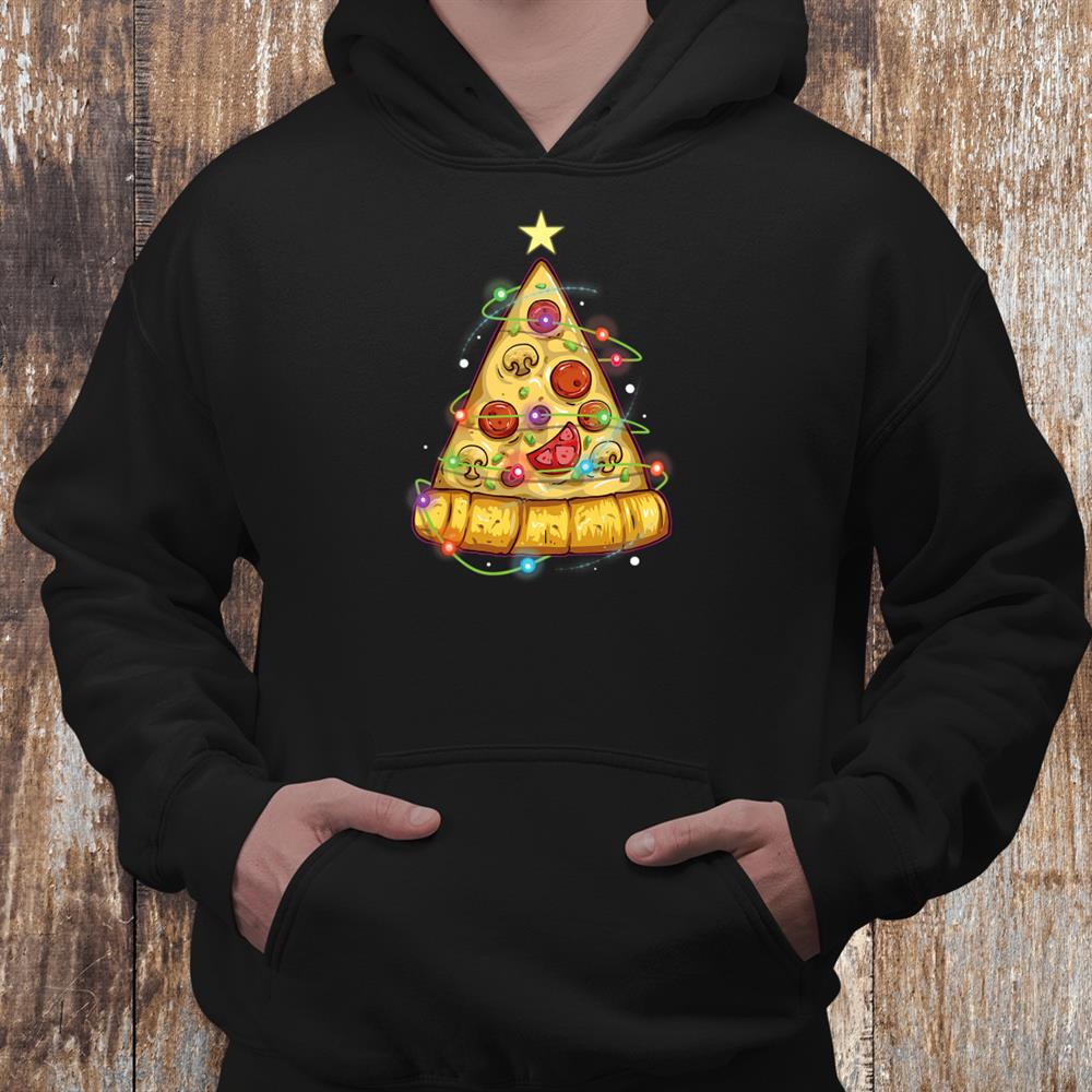 Pizza Christmas Tree Lights Xmas Lover Shirt Pizza Christmas Tree Lights Xmas Lover Shirt