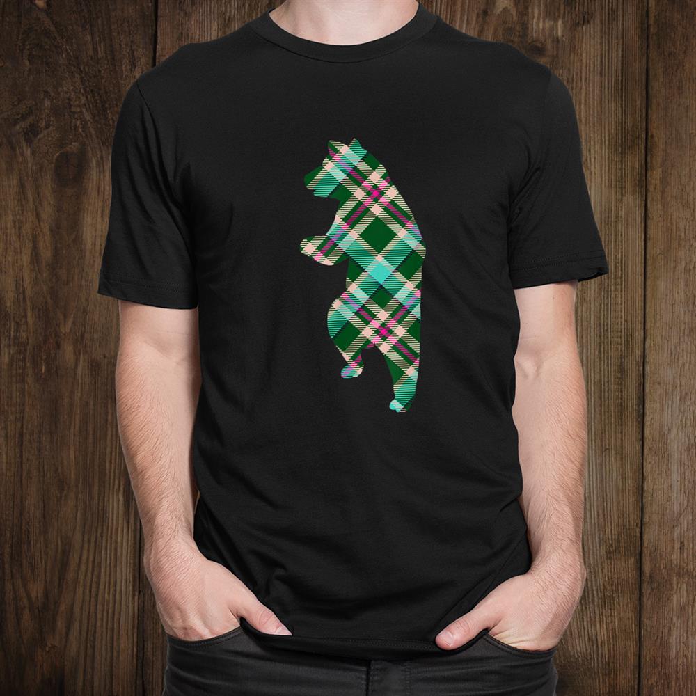 Plaid Dancing Bear On Christmas Fun Shirt Plaid Dancing Bear On Christmas Fun Shirt
