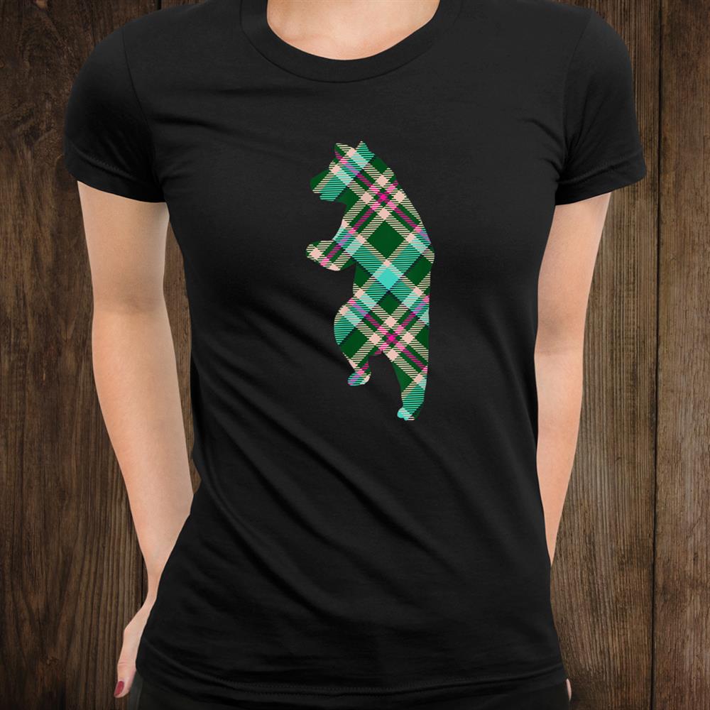 Plaid Dancing Bear On Christmas Fun Shirt Plaid Dancing Bear On Christmas Fun Shirt