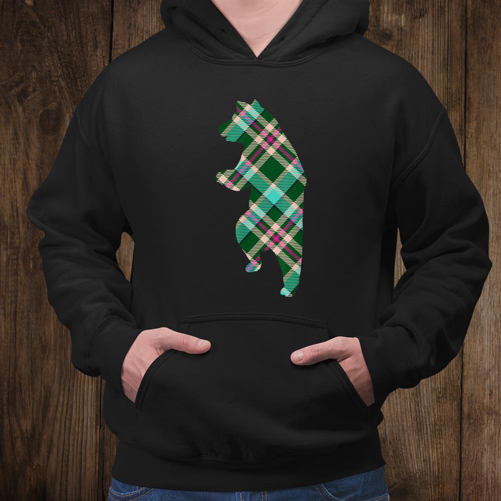 Plaid Dancing Bear On Christmas Fun Shirt Plaid Dancing Bear On Christmas Fun Shirt