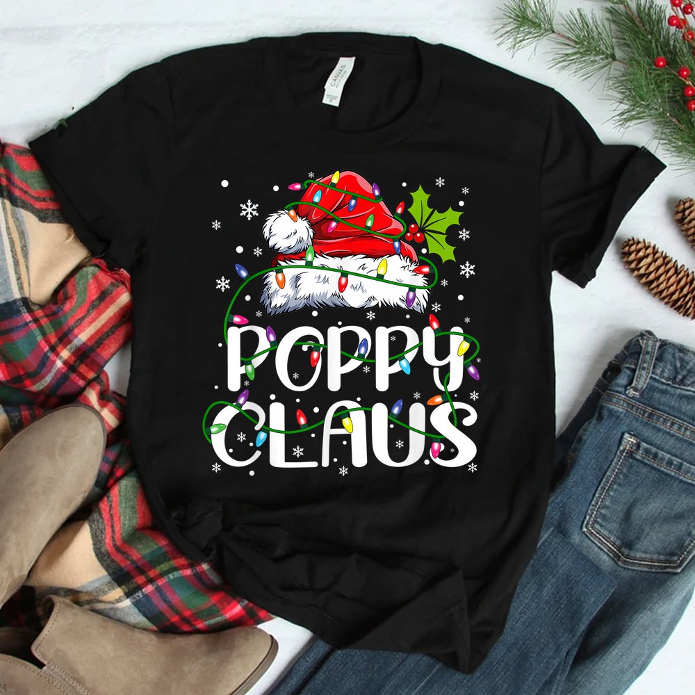 Poppy Claus Christmas Lights Pajama Family Matching Shirt Poppy Claus Christmas Lights Pajama Family Matching Shirt