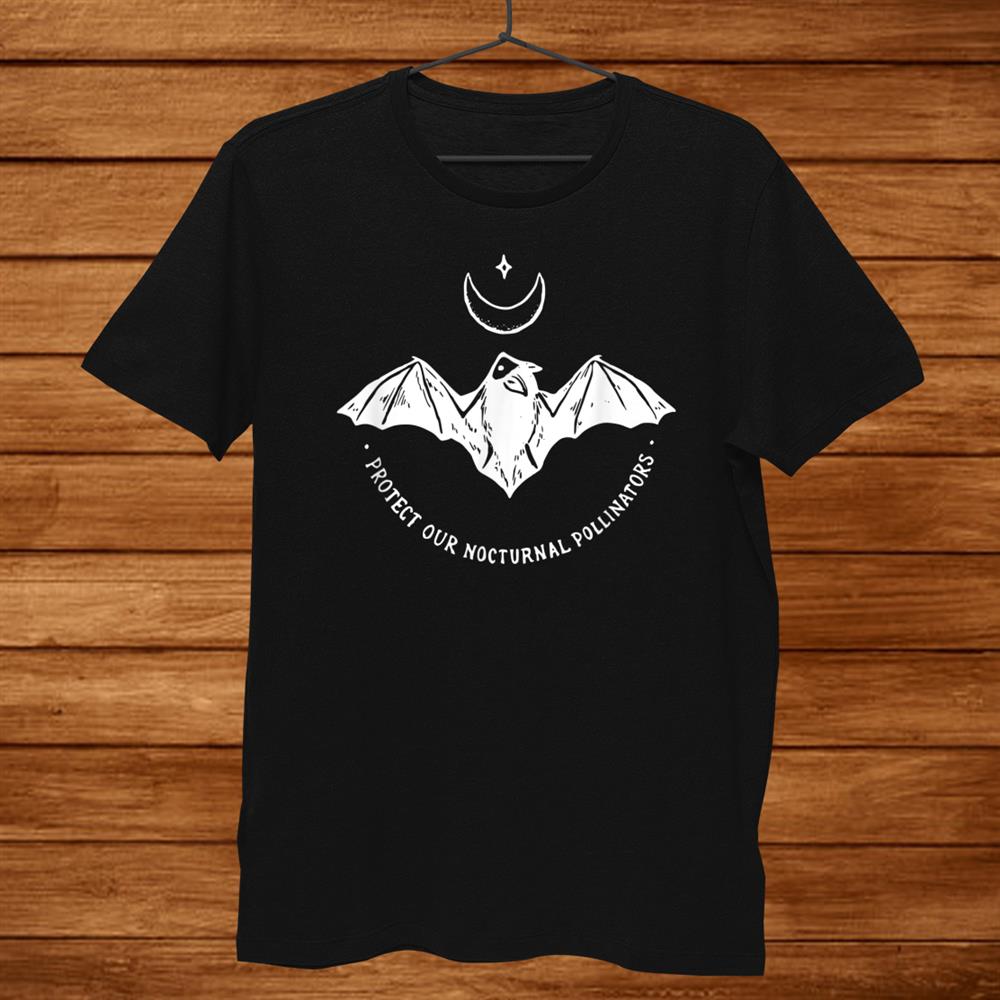 Protect Our Nocturnal Polalinators Bat With Moon Halloween Shirt Protect Our Nocturnal Polalinators Bat With Moon Halloween Shirt