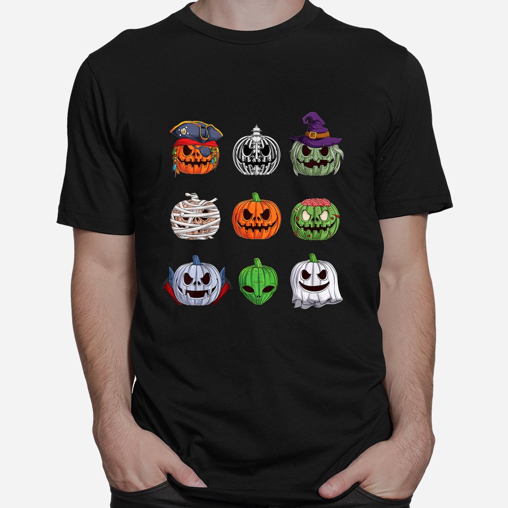 Pumpkin Characters Funny Halloween Shirt 10 pumpkin characters funny halloween shirt 1 1