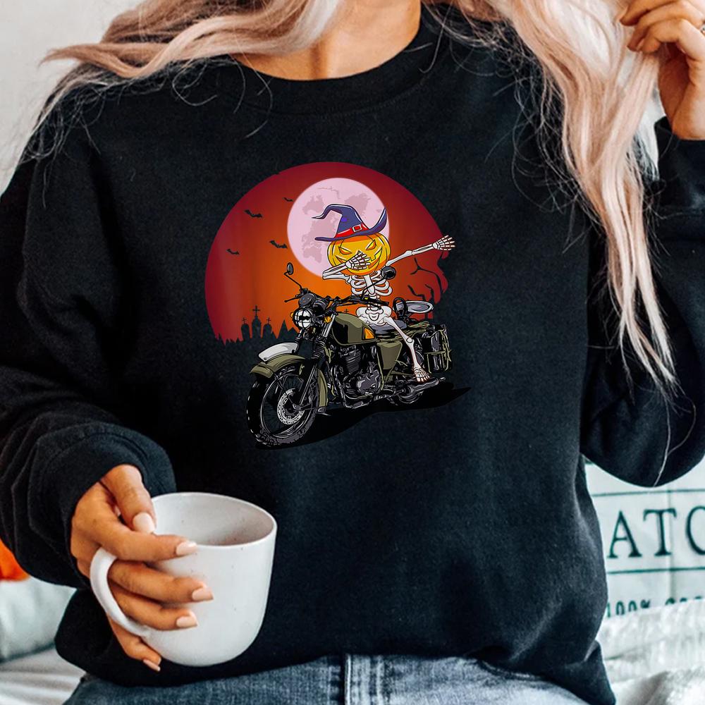 Pumpkin Head Skull Motorcycle Halloween Shirt Pumpkin Head Skull Motorcycle Halloween Shirt