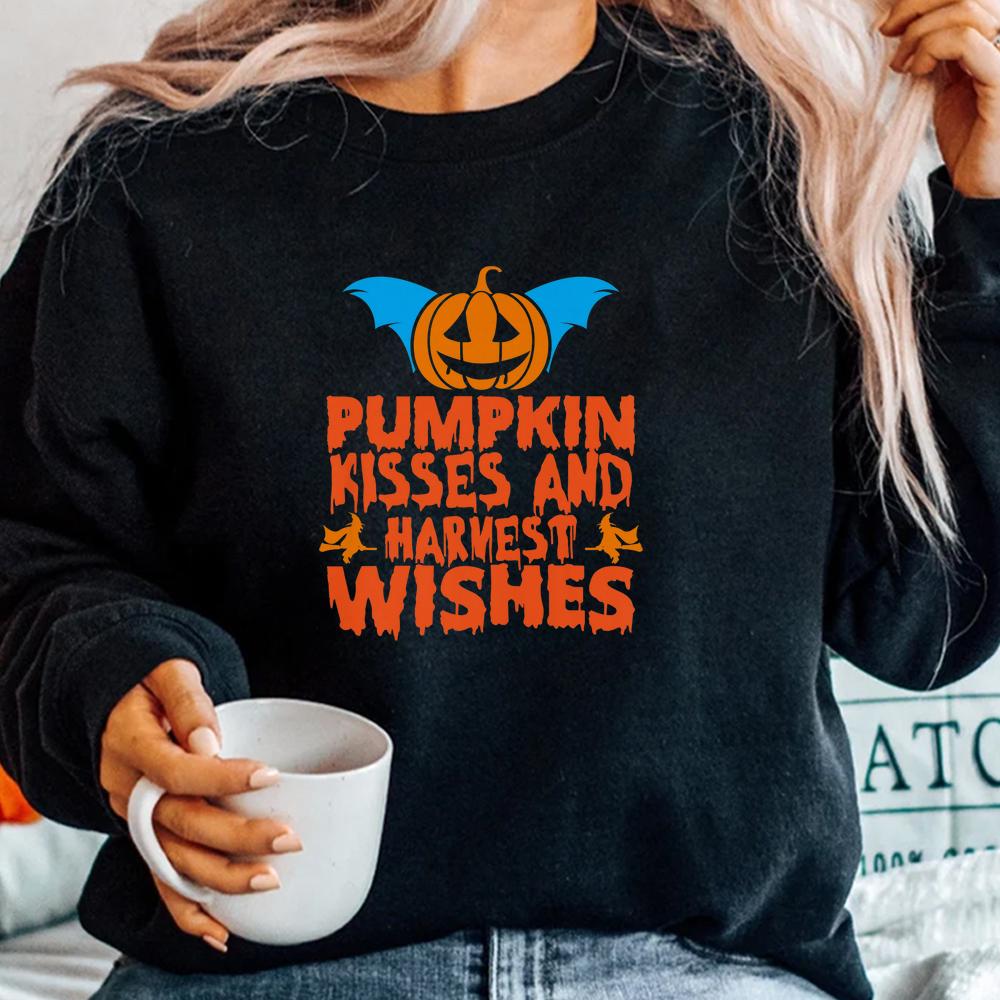 Pumpkin Kisses And Harvest Wishes Halloween Shirt Pumpkin Kisses And Harvest Wishes Halloween Shirt