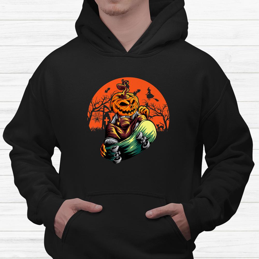 Pumpkin With Skateboard Halloween Shirt Pumpkin With Skateboard Halloween Shirt