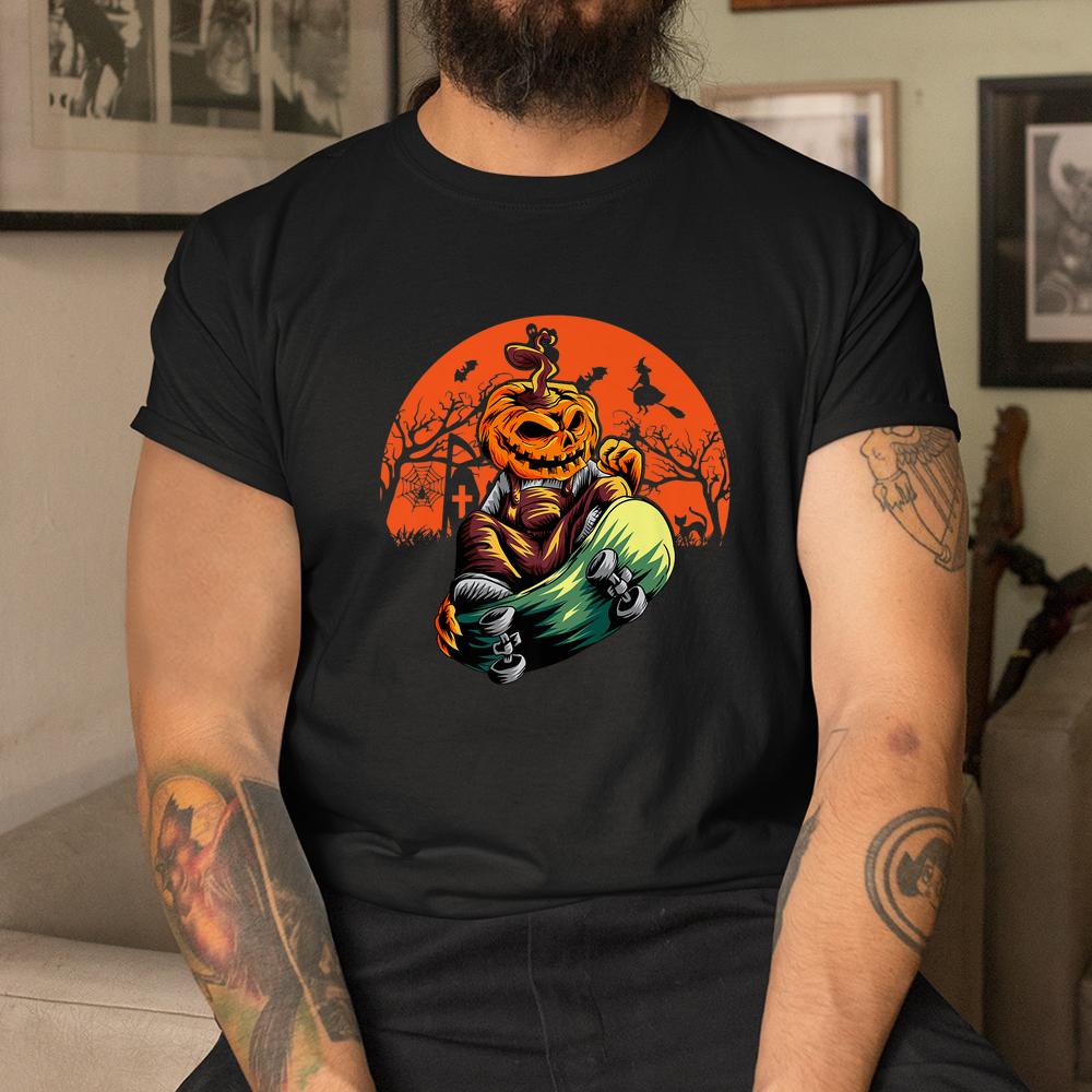 Pumpkin With Skateboard Halloween Shirt Pumpkin With Skateboard Halloween Shirt