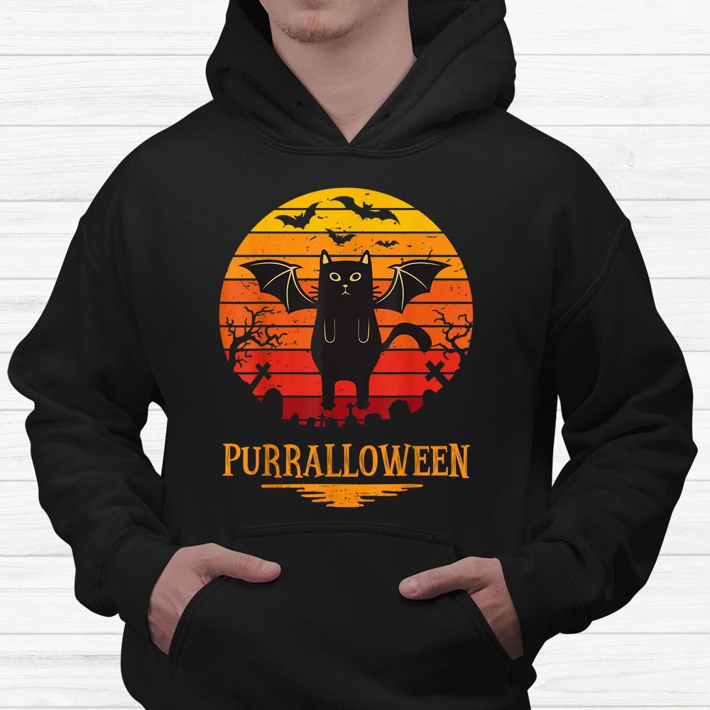 Purralloween Ghost Black Cat Halloween Shirt Purralloween Ghost Black Cat Halloween Shirt