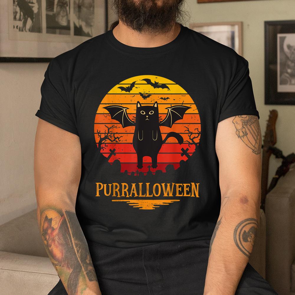 Purralloween Ghost Black Cat Halloween Shirt Purralloween Ghost Black Cat Halloween Shirt
