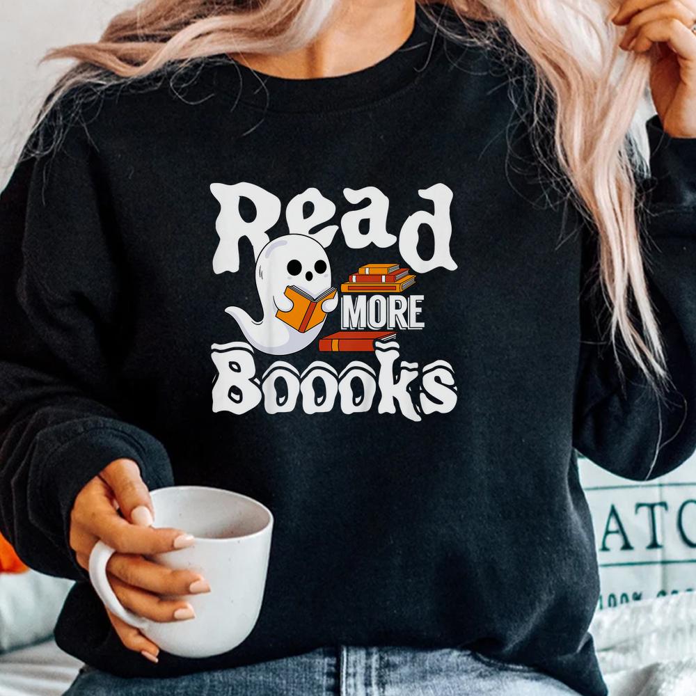 Read More Boooks Halloween Books Reading Bookworm Shirt Read More Boooks Halloween Books Reading Bookworm Shirt