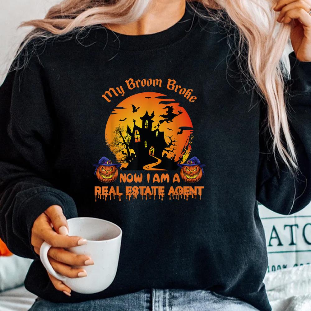 Real Estate Agent Halloween Witch Ladies Realtor Shirt Real Estate Agent Halloween Witch Ladies Realtor Shirt