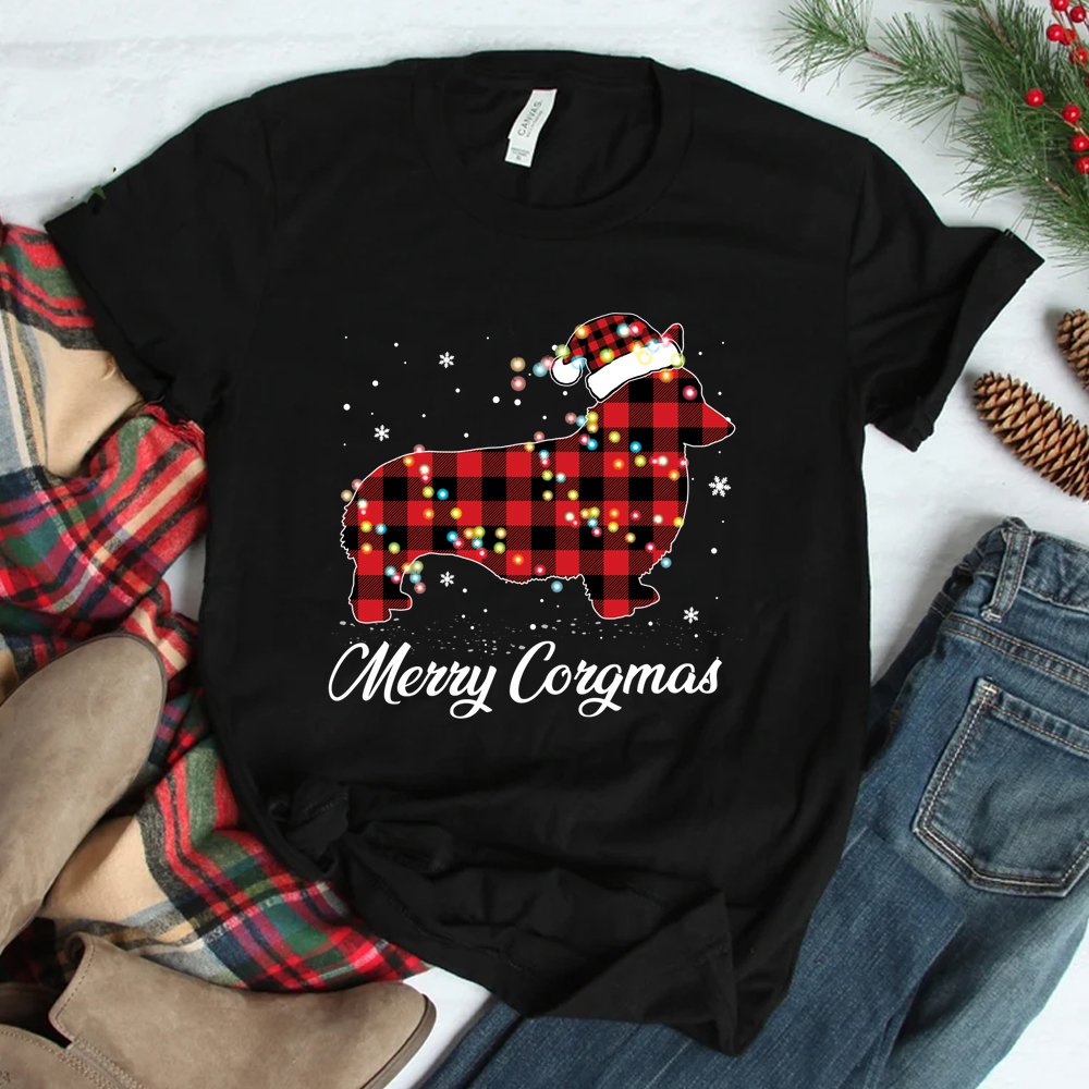 Red Plaid Buffalo Corgi Merry Christmas Pajamas Shirt Red Plaid Buffalo Corgi Merry Christmas Pajamas Shirt