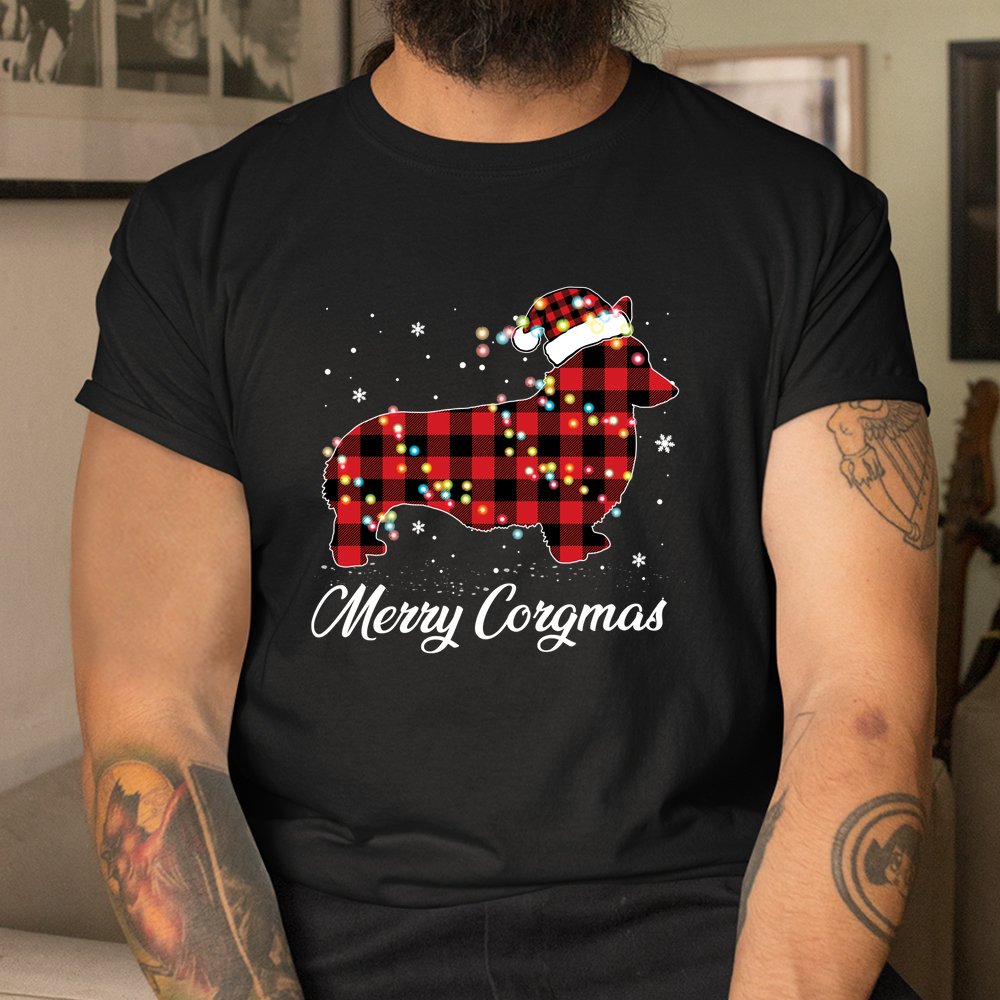 Red Plaid Buffalo Corgi Merry Christmas Pajamas Shirt Red Plaid Buffalo Corgi Merry Christmas Pajamas Shirt