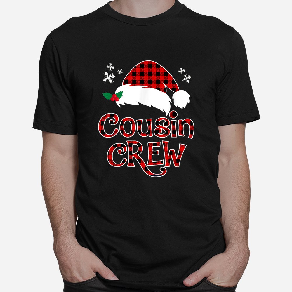 Red Plaid Cousin Crew Santa Hat Family Matching Christmas Shirt Red Plaid Cousin Crew Santa Hat Family Matching Christmas Shirt