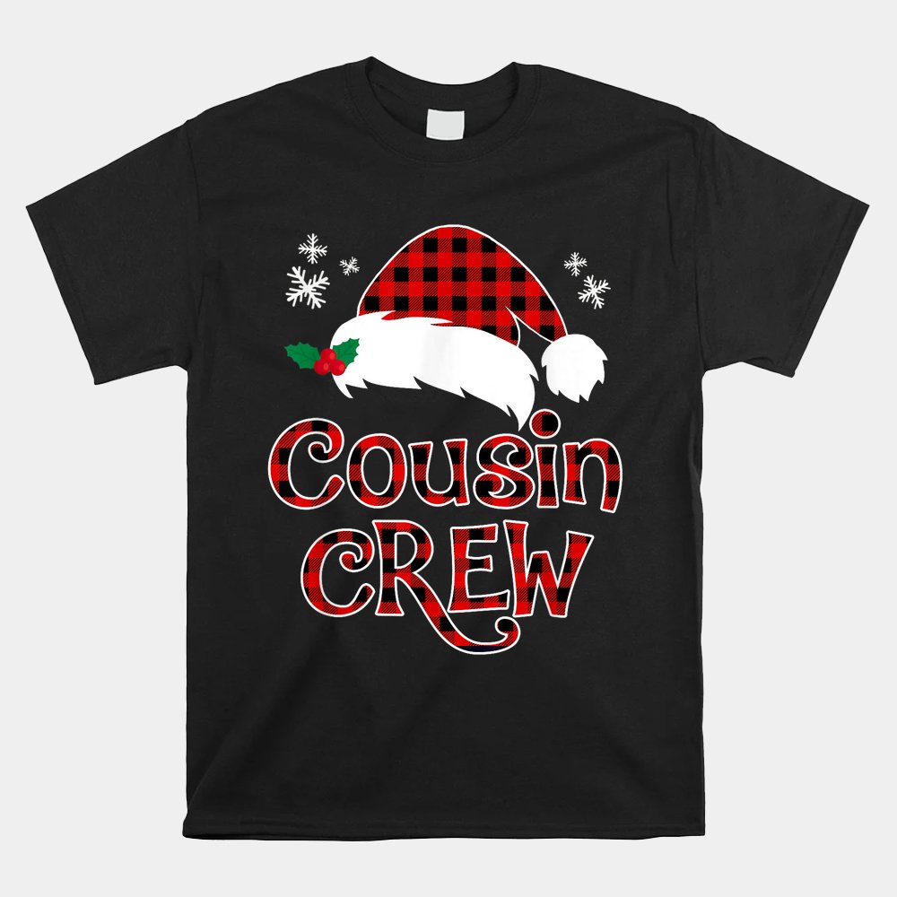 Red Plaid Cousin Crew Santa Hat Family Matching Christmas Shirt Red Plaid Cousin Crew Santa Hat Family Matching Christmas Shirt