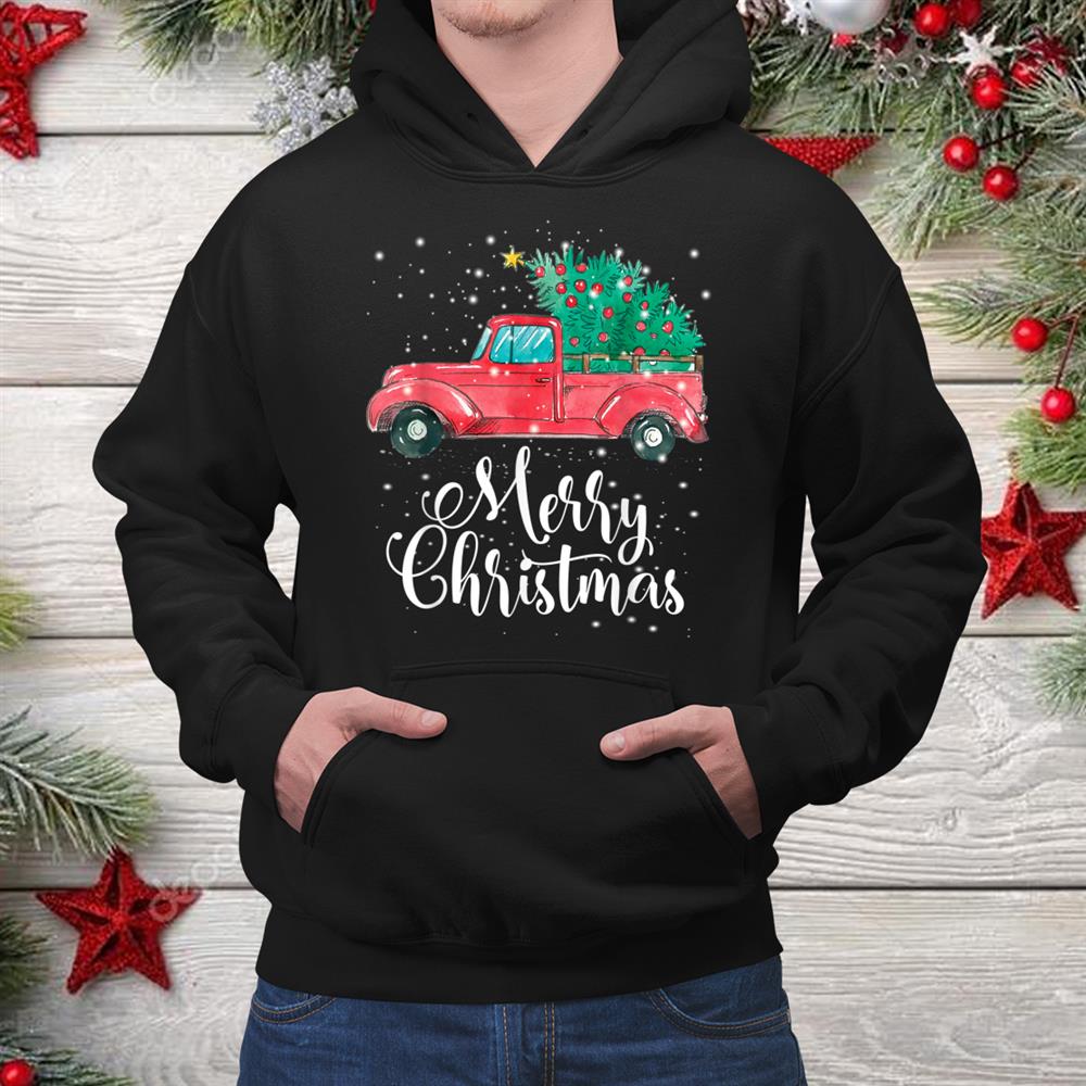 Red Truck Pick Up Tree Family Pajama Merry Christmas Shirt Red Truck Pick Up Tree Family Pajama Merry Christmas Shirt