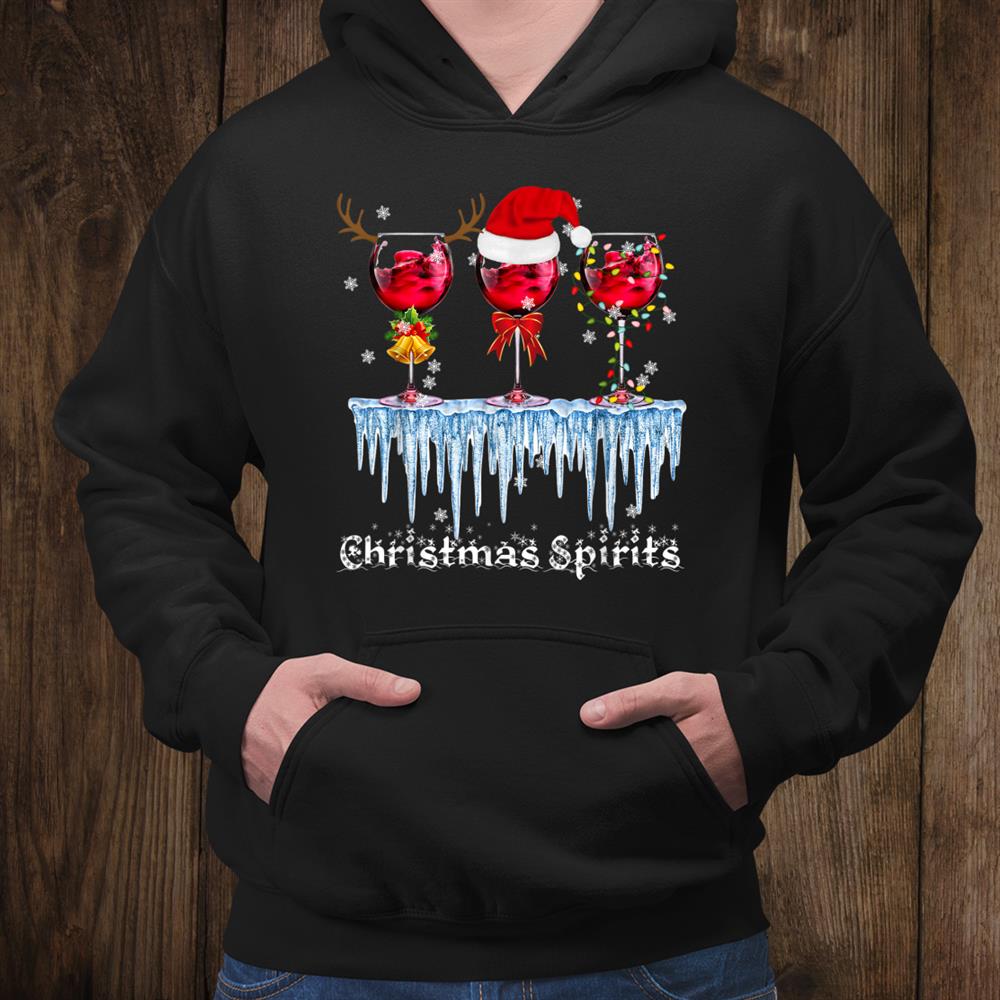 Red Wine Glasses Christmas Spirit Santa Elf Reindeer Shirt Red Wine Glasses Christmas Spirit Santa Elf Reindeer Shirt