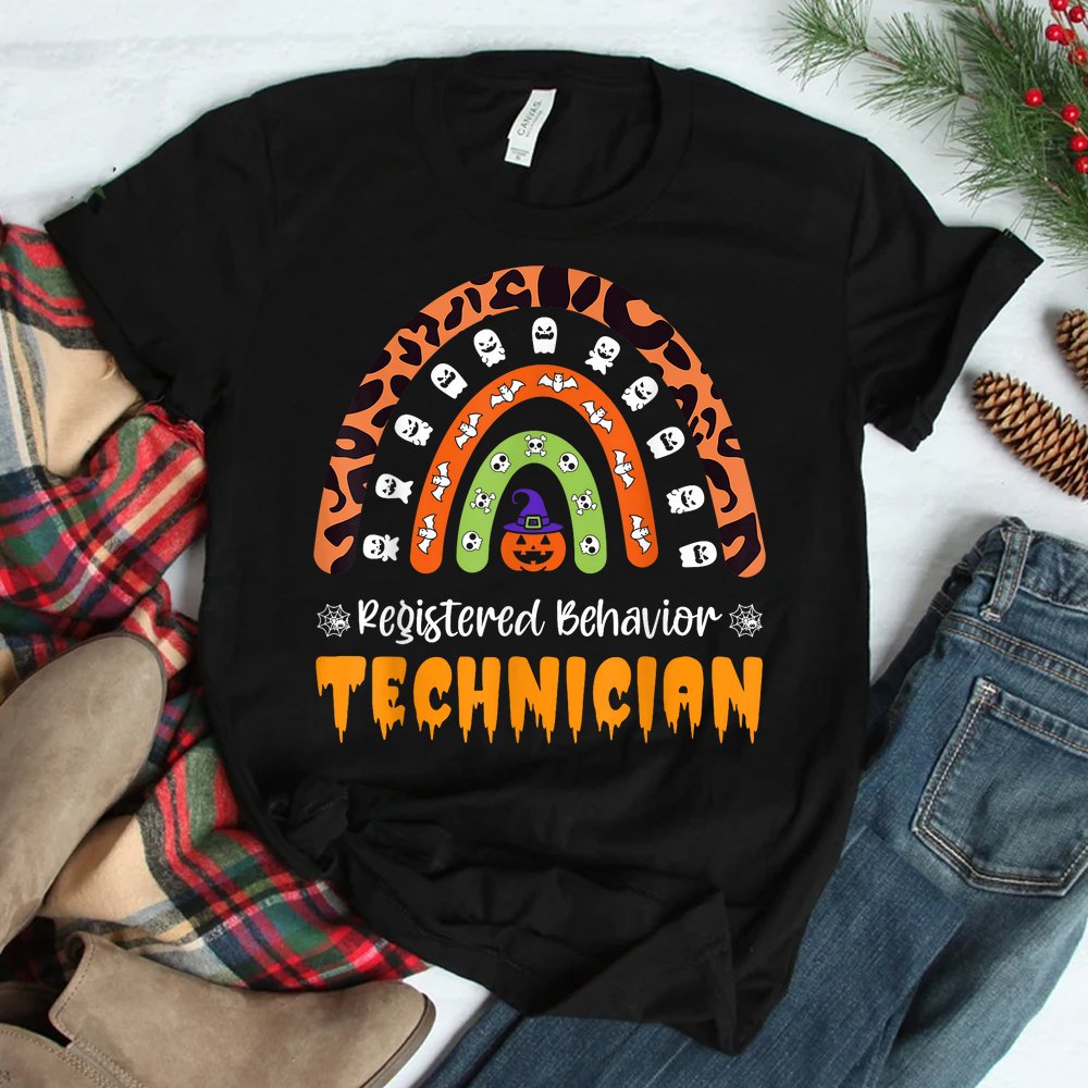 Registered Behavior Technician RBT Rainbow Halloween Shirt Registered Behavior Technician RBT Rainbow Halloween Shirt
