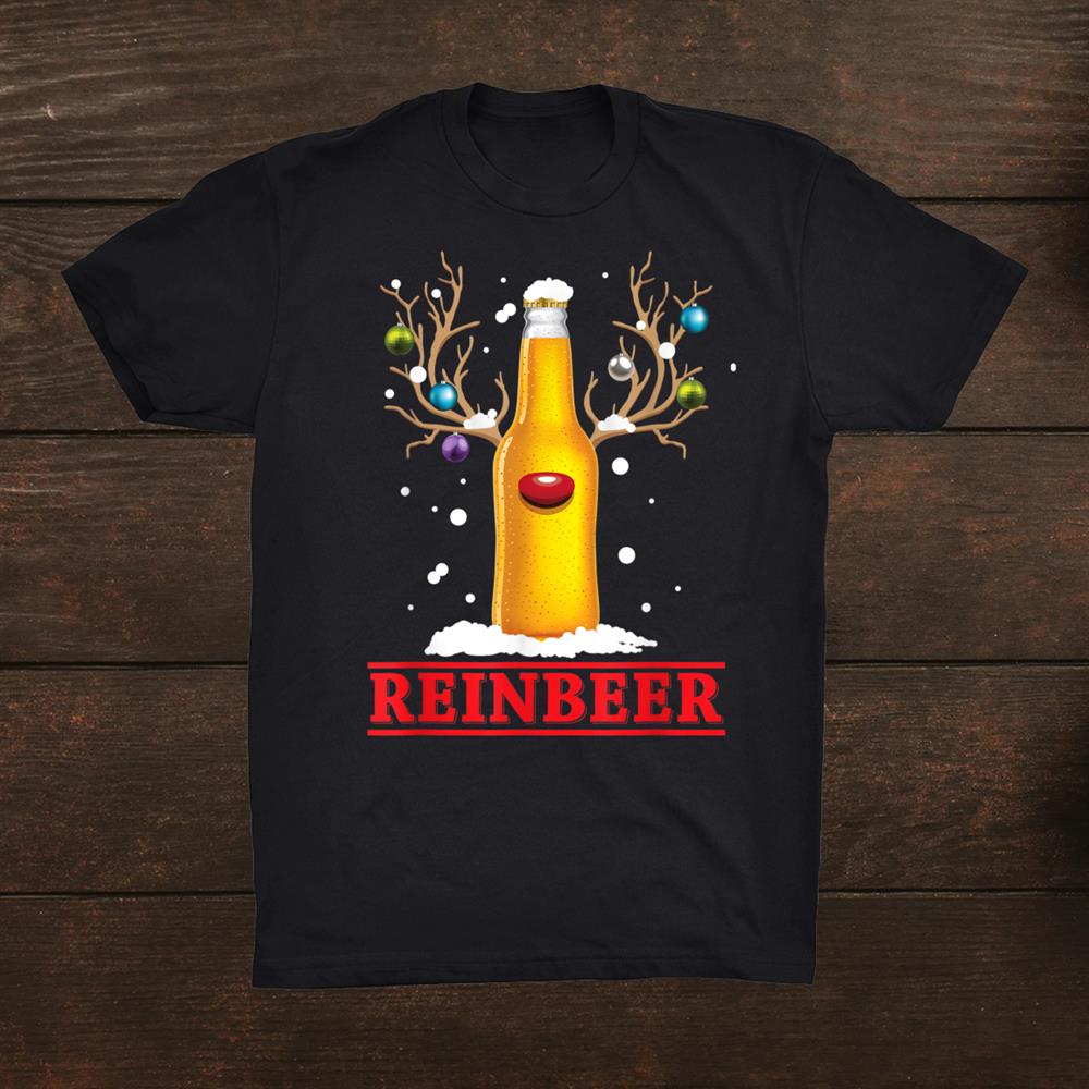 Reinbeer Christmas Lights Beer Santa Reindeer Xmas Drinking Shirt Reinbeer Christmas Lights Beer Santa Reindeer Xmas Drinking Shirt