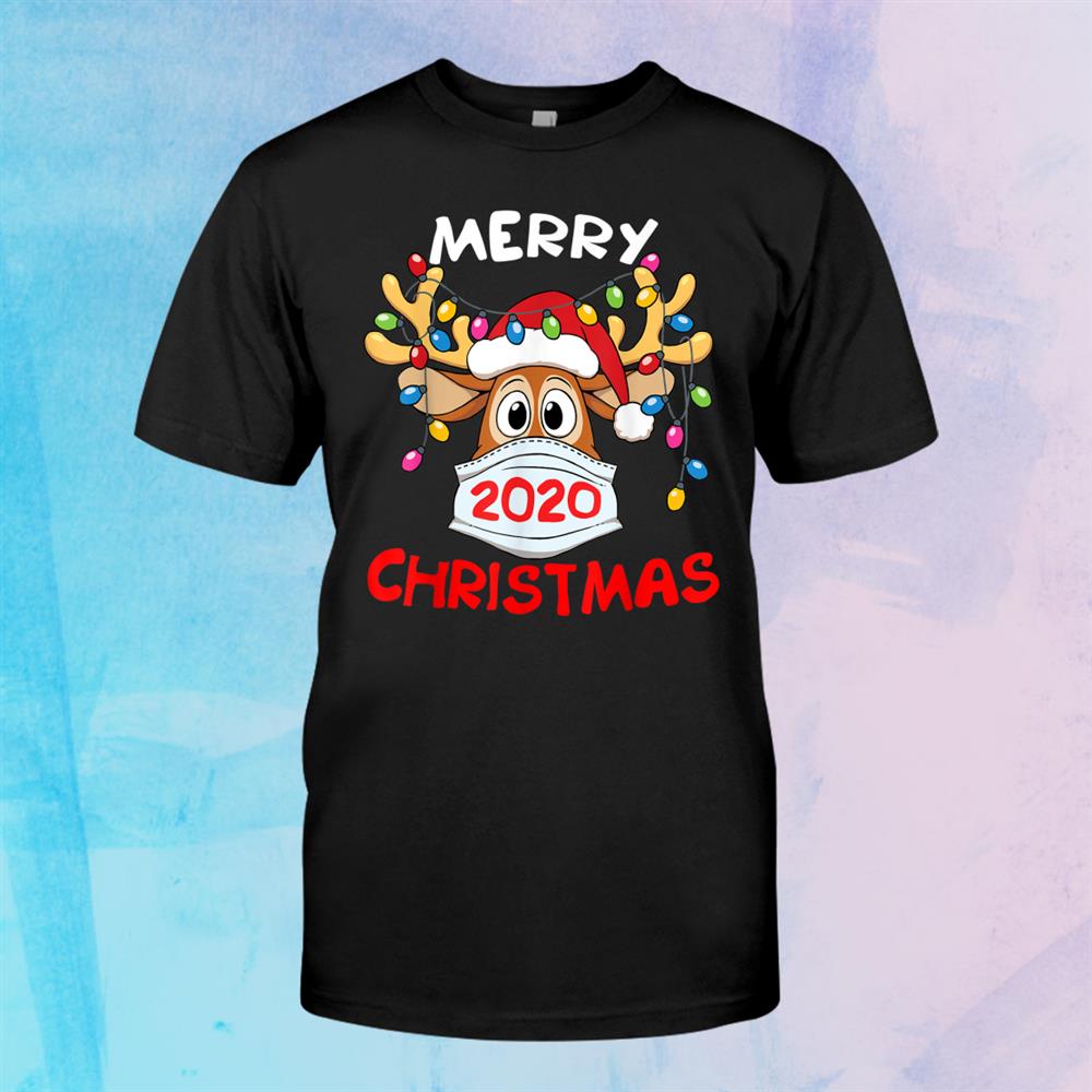 Reindeer In Mask Shirt Funny Merry Christmas Shirt Reindeer In Mask Shirt Funny Merry Christmas Shirt