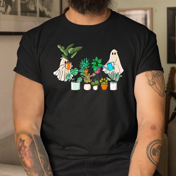 Retro Lady Gardener Ghost Gardening Plant Halloween Shirt