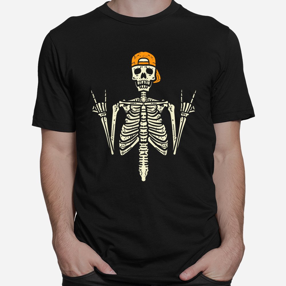 Rocker Skeleton Cap Skater Cool Halloween Punk Rock Shirt Rocker Skeleton Cap Skater Cool Halloween Punk Rock Shirt
