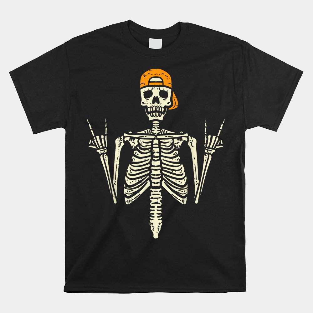 Rocker Skeleton Cap Skater Cool Halloween Punk Rock Shirt Rocker Skeleton Cap Skater Cool Halloween Punk Rock Shirt