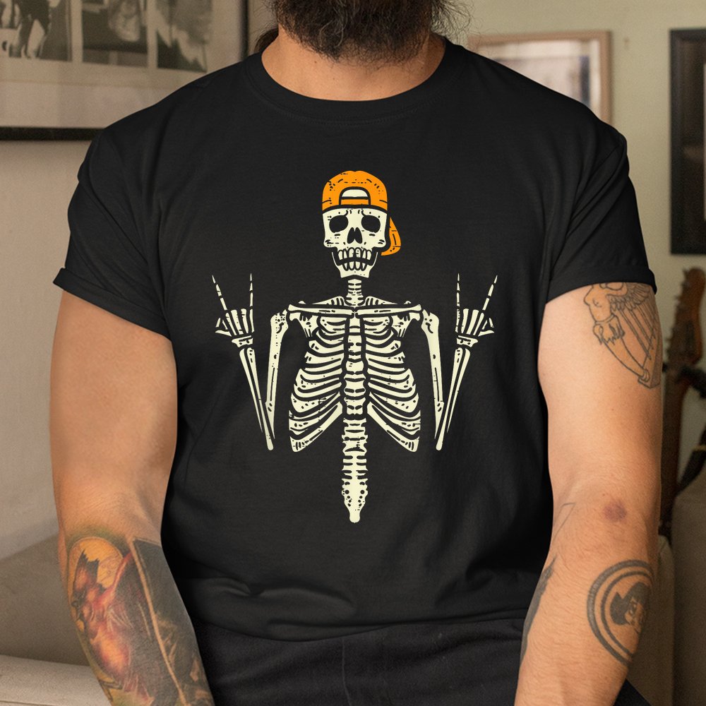 Rocker Skeleton Cap Skater Cool Halloween Punk Rock Shirt Rocker Skeleton Cap Skater Cool Halloween Punk Rock Shirt