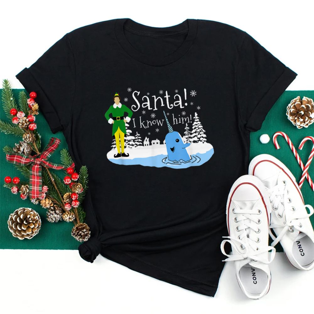 Santa Best Buddies Winter Narwhal Christmas Elf Shirt Santa Best Buddies Winter Narwhal Christmas Elf Shirt