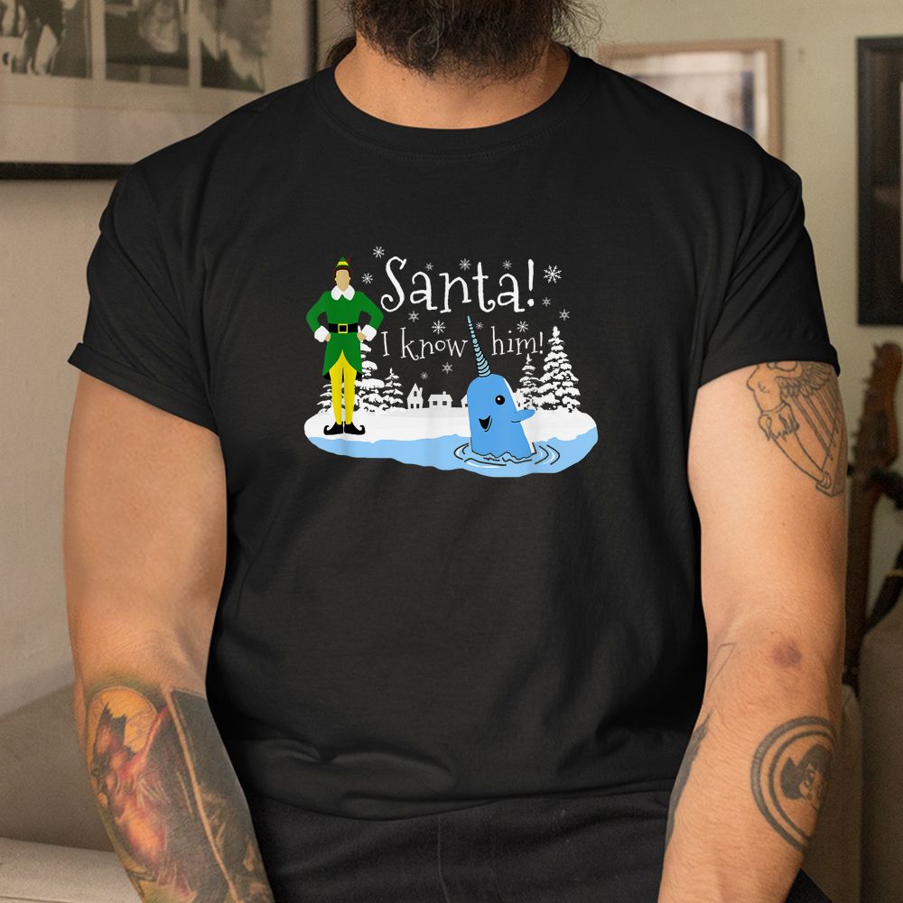 Santa Best Buddies Winter Narwhal Christmas Elf Shirt Santa Best Buddies Winter Narwhal Christmas Elf Shirt