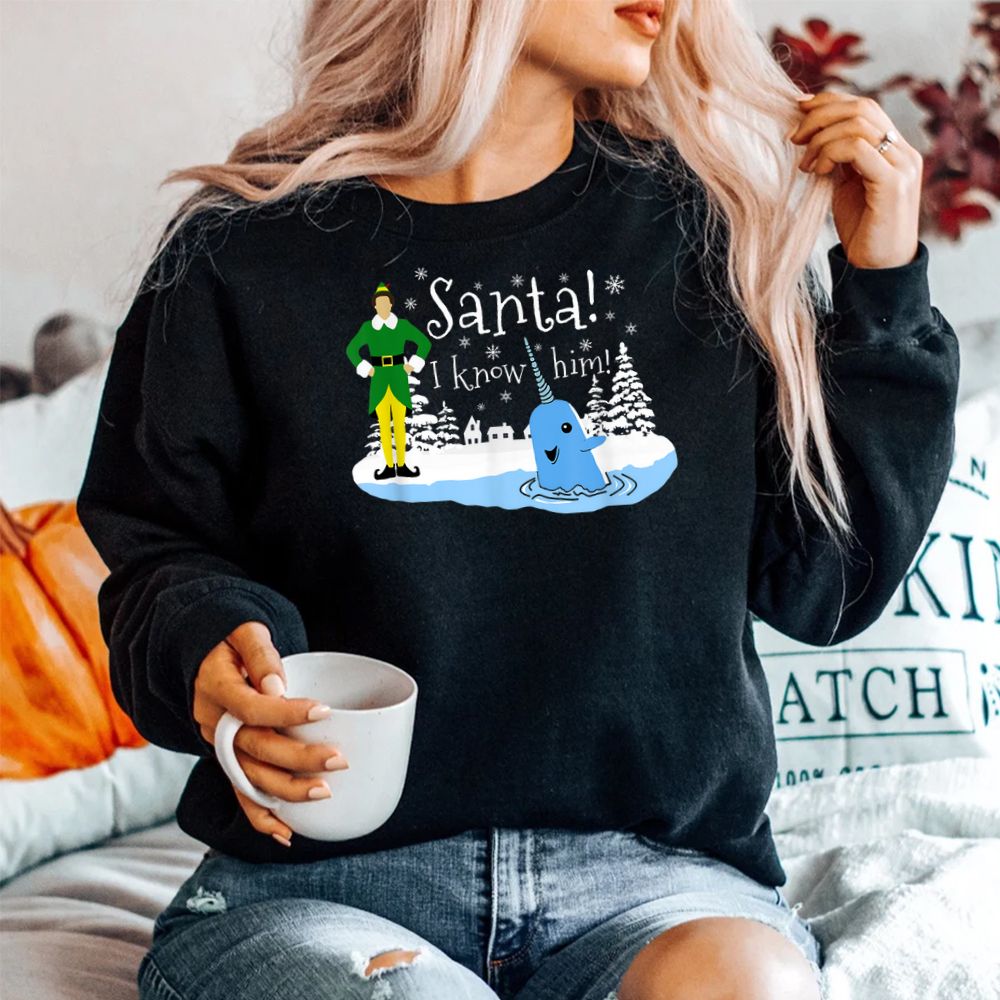 Santa Best Buddies Winter Narwhal Christmas Elf Shirt Santa Best Buddies Winter Narwhal Christmas Elf Shirt