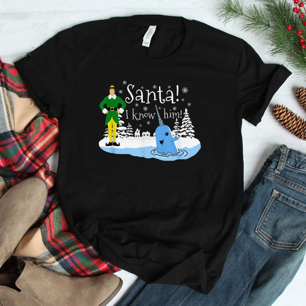 Santa Best Buddies Winter Narwhal Christmas Elf Shirt Santa Best Buddies Winter Narwhal Christmas Elf Shirt