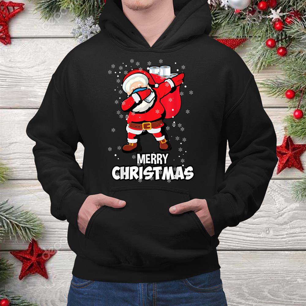 Santa Dabbing Maskand & Toilet Paper Funny Christmas Shirt Santa Dabbing Maskand & Toilet Paper Funny Christmas Shirt