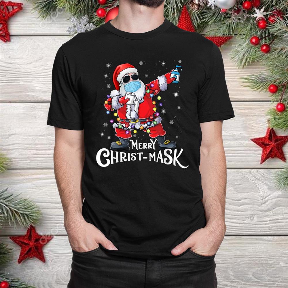 Santa Dabbing Wearing Mask Funny Christmas Shirt Santa Dabbing Wearing Mask Funny Christmas Shirt