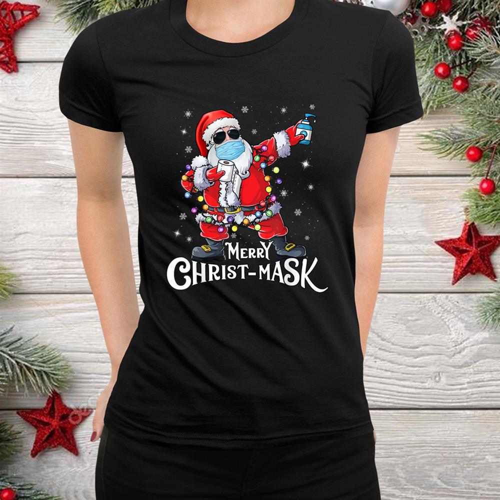 Santa Dabbing Wearing Mask Funny Christmas Shirt Santa Dabbing Wearing Mask Funny Christmas Shirt