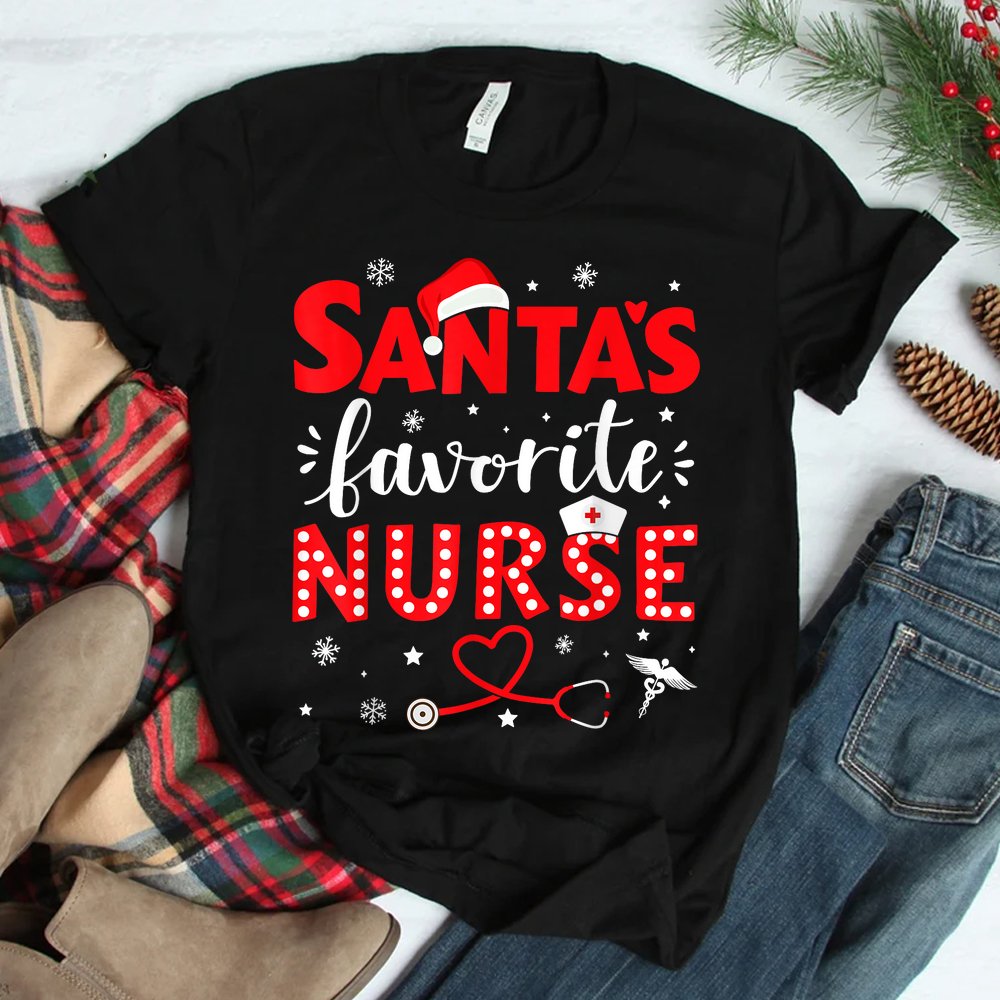 Santa Favorite Nurse For Christmas In Hospital Shirt Santa Favorite Nurse For Christmas In Hospital Shirt