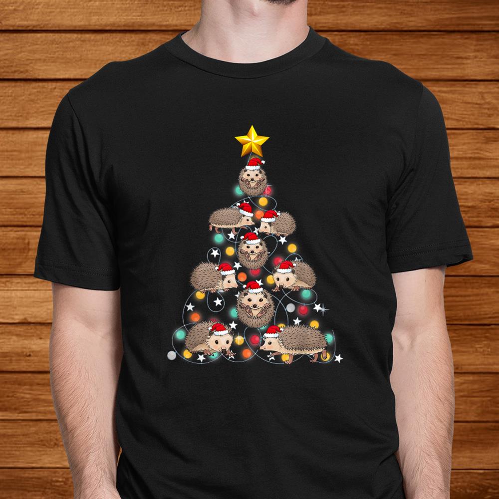 Santa Hedgehog Christmas Tree Funny Hedgehog Christmas Light Shirt Santa Hedgehog Christmas Tree Funny Hedgehog Christmas Light Shirt