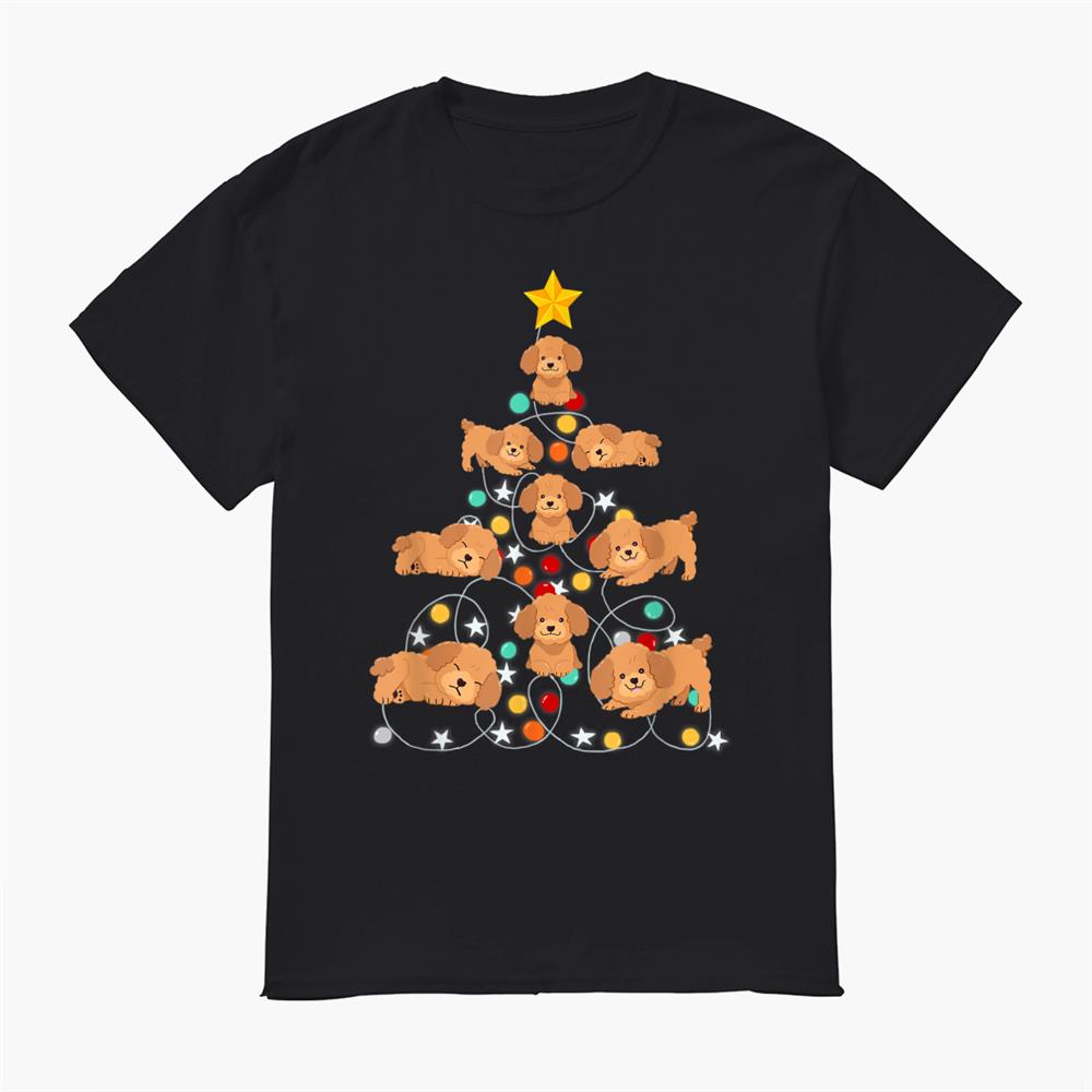 Santa Poodle Christmas Tree Funny Poodle Christmas Light Shirt Santa Poodle Christmas Tree Funny Poodle Christmas Light Shirt