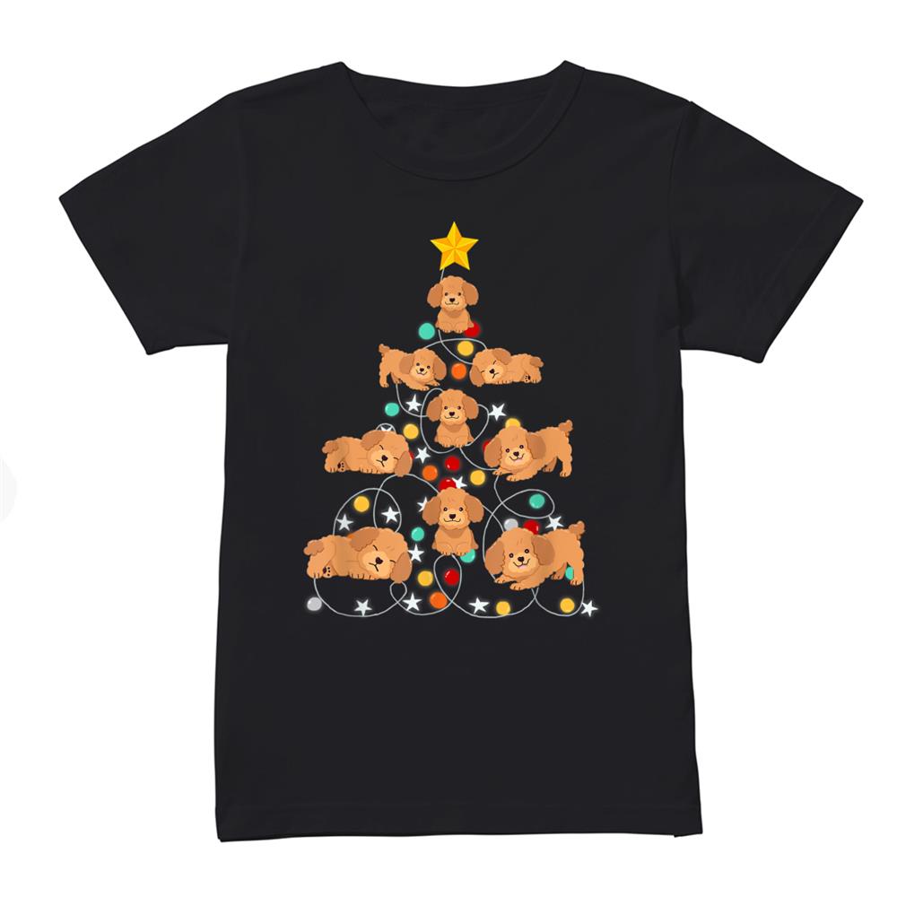 Santa Poodle Christmas Tree Funny Poodle Christmas Light Shirt Santa Poodle Christmas Tree Funny Poodle Christmas Light Shirt