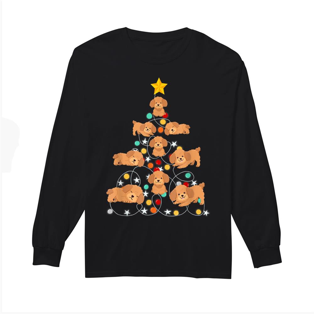Santa Poodle Christmas Tree Funny Poodle Christmas Light Shirt Santa Poodle Christmas Tree Funny Poodle Christmas Light Shirt