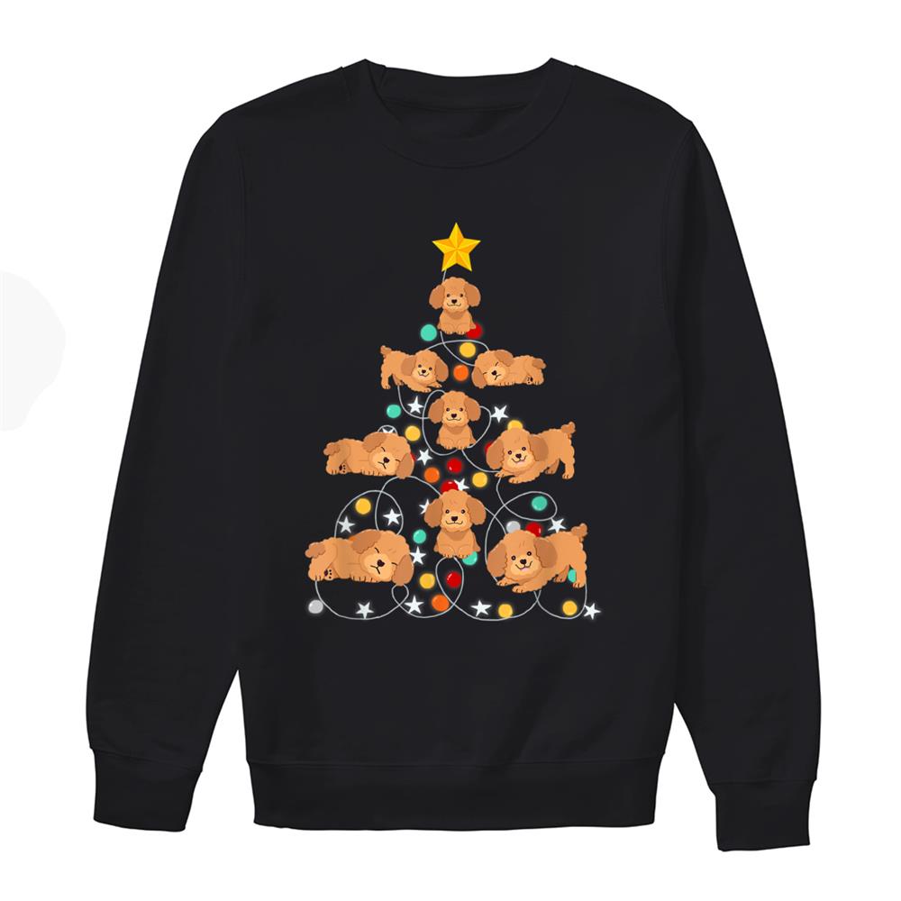 Santa Poodle Christmas Tree Funny Poodle Christmas Light Shirt Santa Poodle Christmas Tree Funny Poodle Christmas Light Shirt