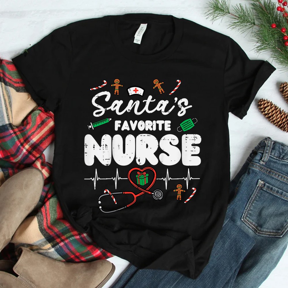 Santas Favorite Nurse Christmas Shirt Santas Favorite Nurse Christmas Shirt