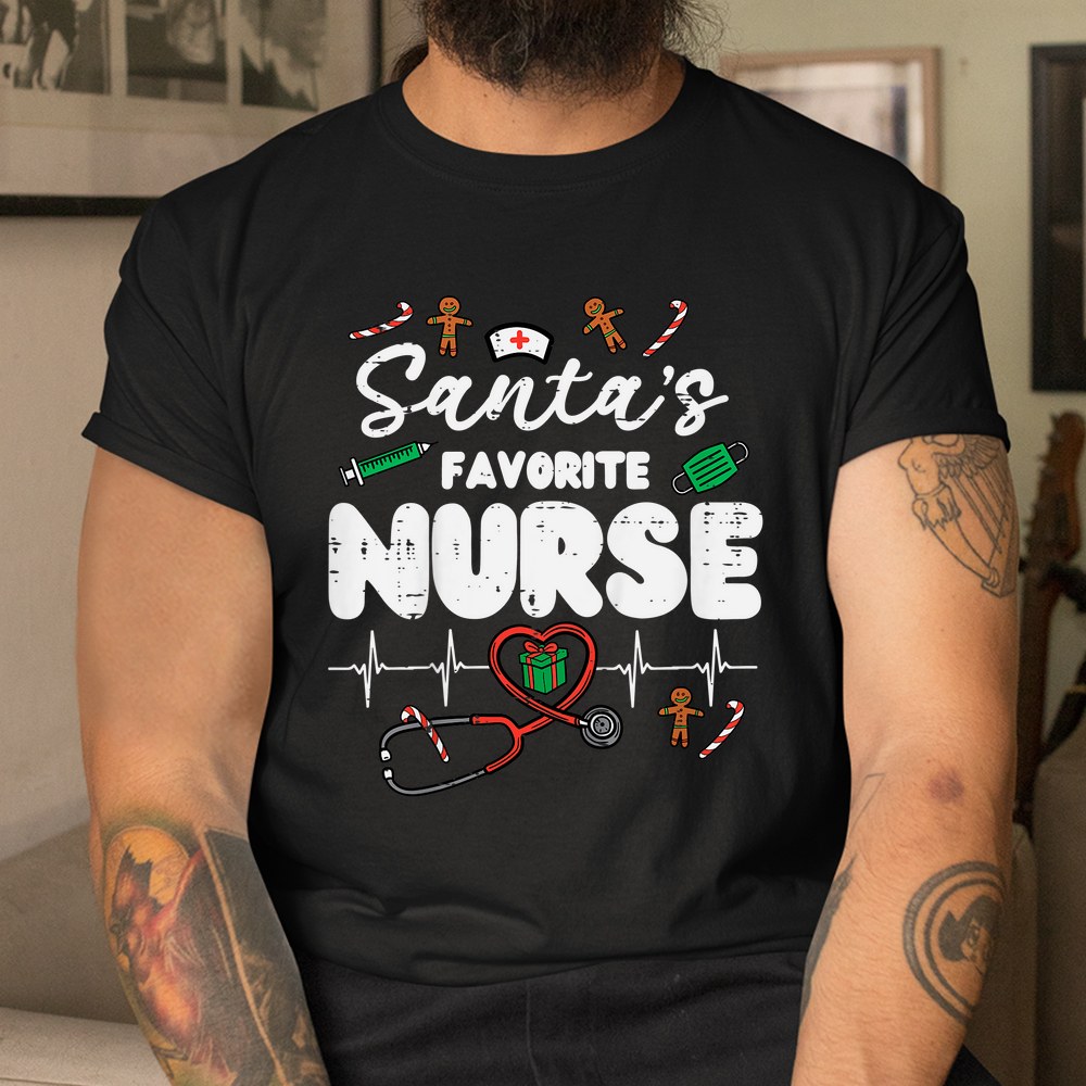 Santas Favorite Nurse Christmas Shirt Santas Favorite Nurse Christmas Shirt