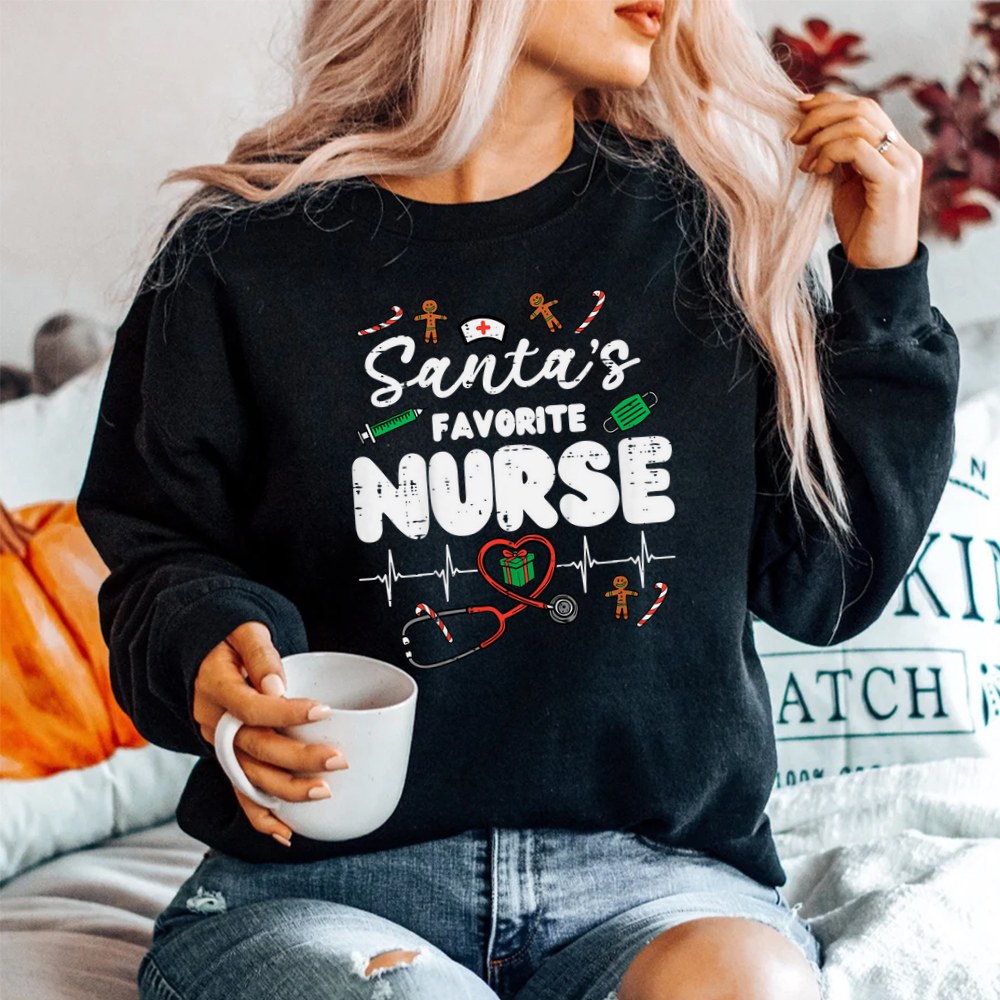Santas Favorite Nurse Christmas Shirt Santas Favorite Nurse Christmas Shirt