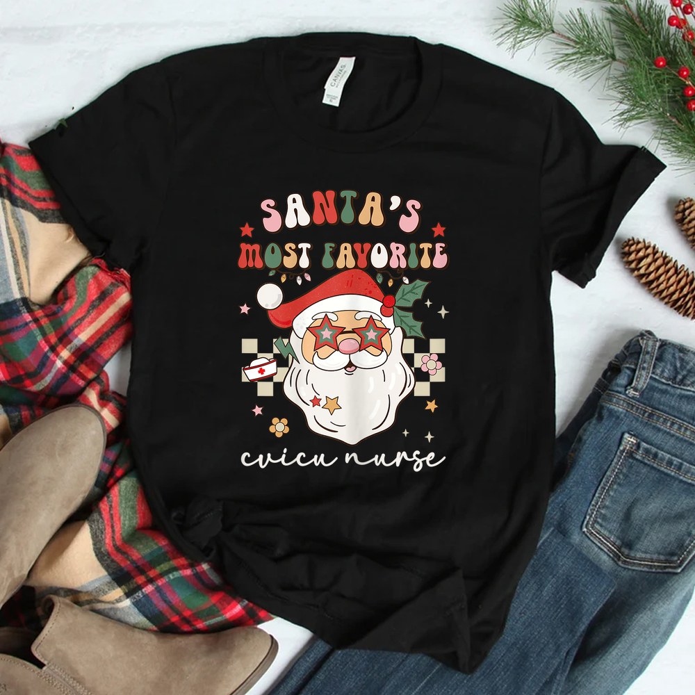 Santa’s Most Favorite Cvicu Nurse Christmas Shirt Santa’s Most Favorite Cvicu Nurse Christmas Shirt