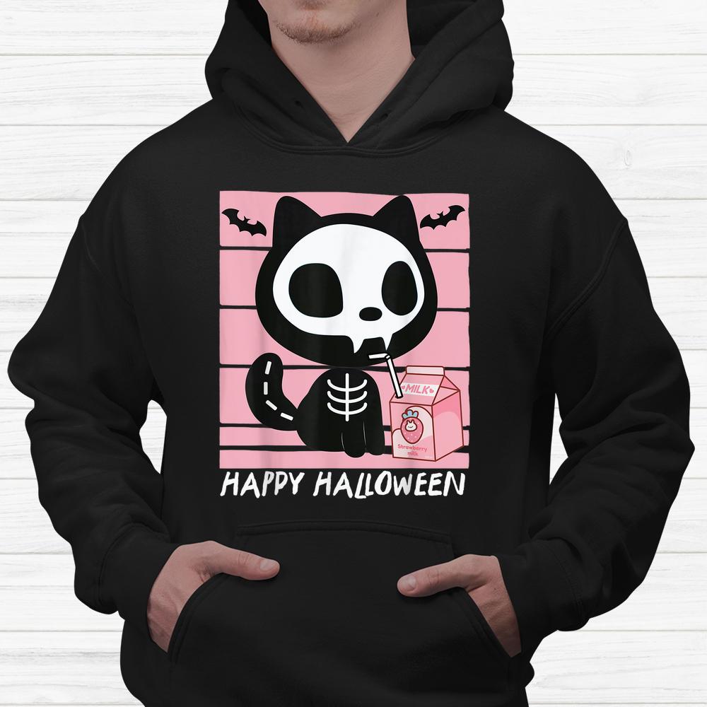 Skeleton Cat Strawberry Milk Halloween Shirt Skeleton Cat Strawberry Milk Halloween Shirt