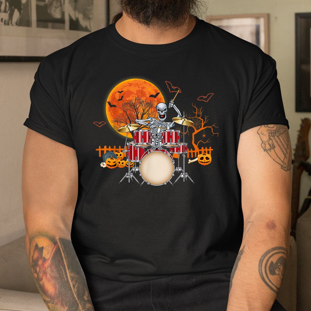 Skeleton Drummer Halloween Costume Playing Drums Shirt Skeleton Drummer Halloween Costume Playing Drums Shirt